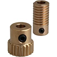 Los mejores  - CNBTR Eje de engranaje de latón de 5 mm de diámetro con 20 dientes de tornillo de gusano de 0-5 módulos- eje de caja de…